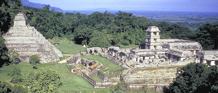 pyramids in mexico. PALENQUE Mexico panorama; part